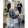 Maternity Pajamas Set Nursing Pregnancy Breastfeeding Postpartum Lounge Pjs(Deep Grey)