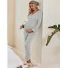 Maternity Pajamas Set Nursing Pregnancy Breastfeeding Postpartum Lounge Pjs(Light Grey)