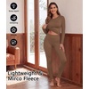 Thermal Underwear for Women Fleece Linen Long John Sets Warm Base Layer(Brown)