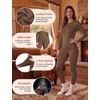 Thermal Underwear for Women Fleece Linen Long John Sets Warm Base Layer(Brown)