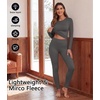 Thermal Underwear for Women Fleece Linen Long John Sets Warm Base Layer(Dark Grey)