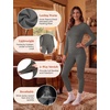 Thermal Underwear for Women Fleece Linen Long John Sets Warm Base Layer(Dark Grey)