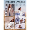 Thermal Underwear for Women Fleece Linen Long John Sets Warm Base Layer(White)