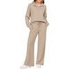 Ekouaer 2 Piece Sets for Women Half Zip Lounge Sets Matching Fall Outfits(Beige)