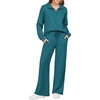 Ekouaer 2 Piece Sets for Women Half Zip Lounge Sets Matching Fall Outfits(Blue Green)