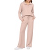 Ekouaer 2 Piece Sets for Women Half Zip Lounge Sets Matching Fall Outfits(Champagne)
