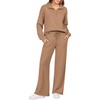 Ekouaer 2 Piece Sets for Women Half Zip Lounge Sets Matching Fall Outfits(Khaki)