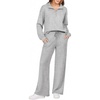 Ekouaer 2 Piece Sets for Women Half Zip Lounge Sets Matching Fall Outfits(Light Gray)