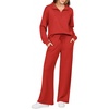 Ekouaer 2 Piece Sets for Women Half Zip Lounge Sets Matching Fall Outfits(Red)