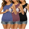 Ekouaer 3 Packs Maternity Nursing Tank Tops Breastfeeding Clothes(3pcs Black / Drak Red / Navy)