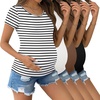 4pcs Black / Brown / Stripes / White