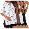4pcs Black / Brown / Grey / Floral White