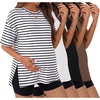 4pcs Black / Brown / Stripes / White