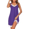 Ekouaer Nightgowns for Women Lace Trim V Neck Night Gowns for Adult Women(Purple)