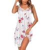 Ekouaer Nightgowns for Women Lace Trim V Neck Night Gowns for Adult Women(White Flower)