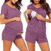 Ekouaer Womens Nursing Pajamas Maternity Breastfeeding Pjs Sleepwear Layer Soft Postpartum Lounge Set Pregnancy Clothes(Purple Red)