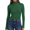 Ekouaer Womens Turtleneck Tops Winter Ribbed Long Sleeve Shirts(Green)