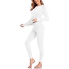 Thermal Underwear for Women Fleece Linen Long John Sets Warm Base Layer(White)