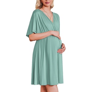 Ekouaer Labor and Delivery Gown Nursing Nightgown Birthing Pajamas Dress(Mint Green)