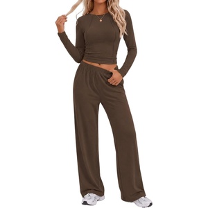 Ekouaer Lounge Sets for Women 2 Piece Matching Outfits 2026(Brown)
