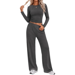 Ekouaer Lounge Sets for Women 2 Piece Matching Outfits 2026(Dark Gray)