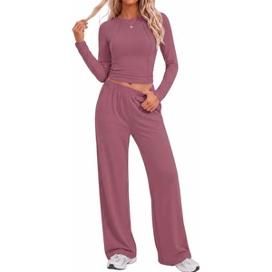 Ekouaer Lounge Sets for Women 2 Piece Matching Outfits 2026(Fuchsia)