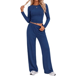 Ekouaer Lounge Sets for Women 2 Piece Matching Outfits 2026(Navy Blue)