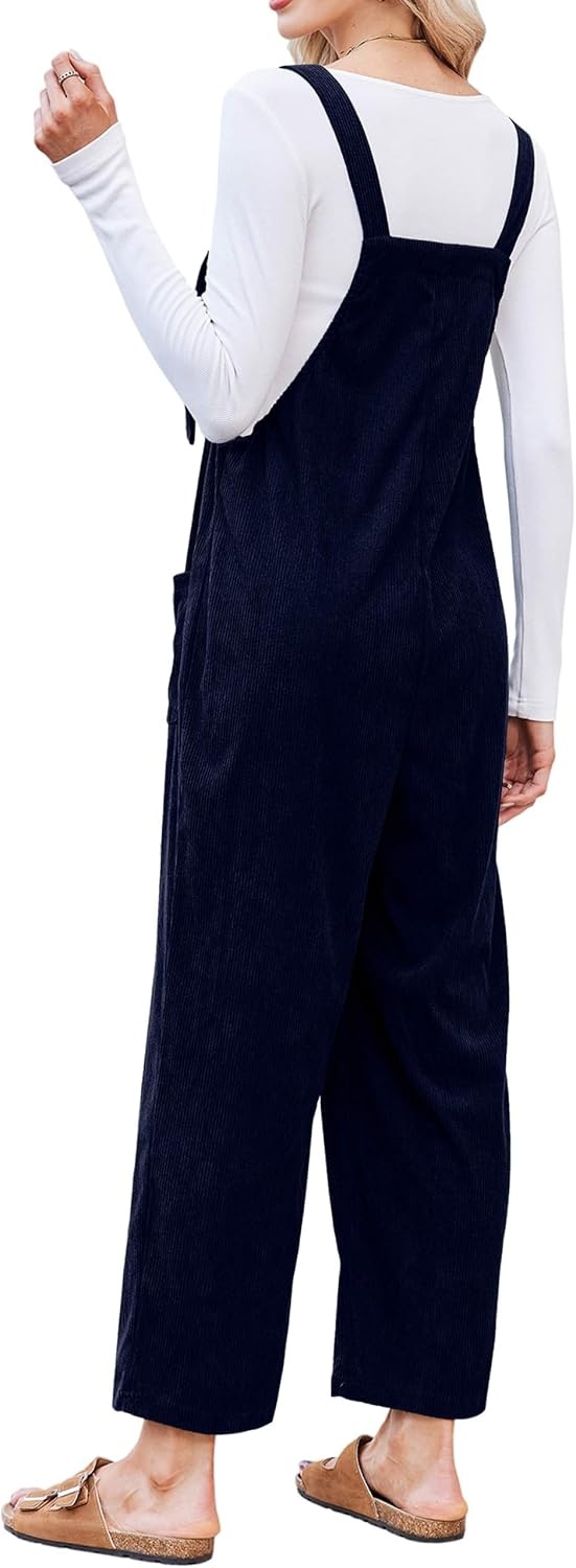 image:imageEkouaer Corduroy Overalls for Women Loose Fit Casual Fall JumpsuitsBlue