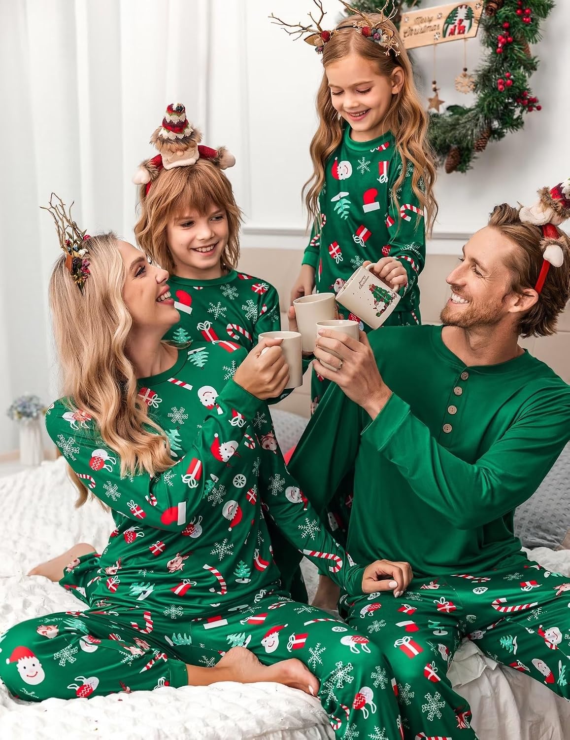image:imageEkouaer Family Christmas Pajamas Matching Sets Pjs Holiday Lounge SetsGreenchristmas