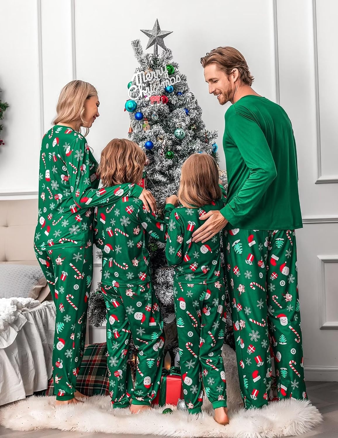 image:imageEkouaer Family Christmas Pajamas Matching Sets Pjs Holiday Lounge SetsGreenchristmas
