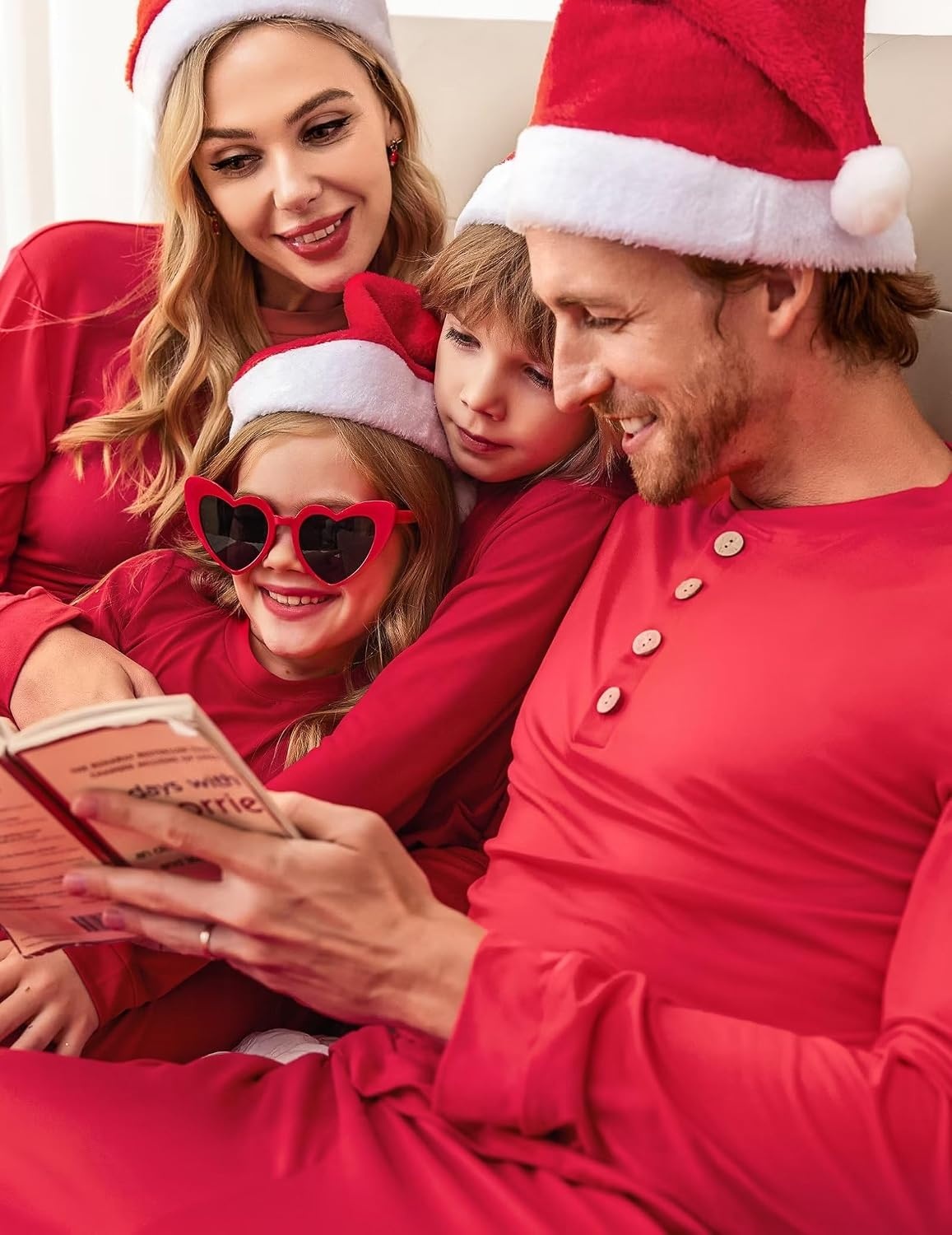 image:imageEkouaer Family Christmas Pajamas Matching Sets Pjs Holiday Lounge SetsRed