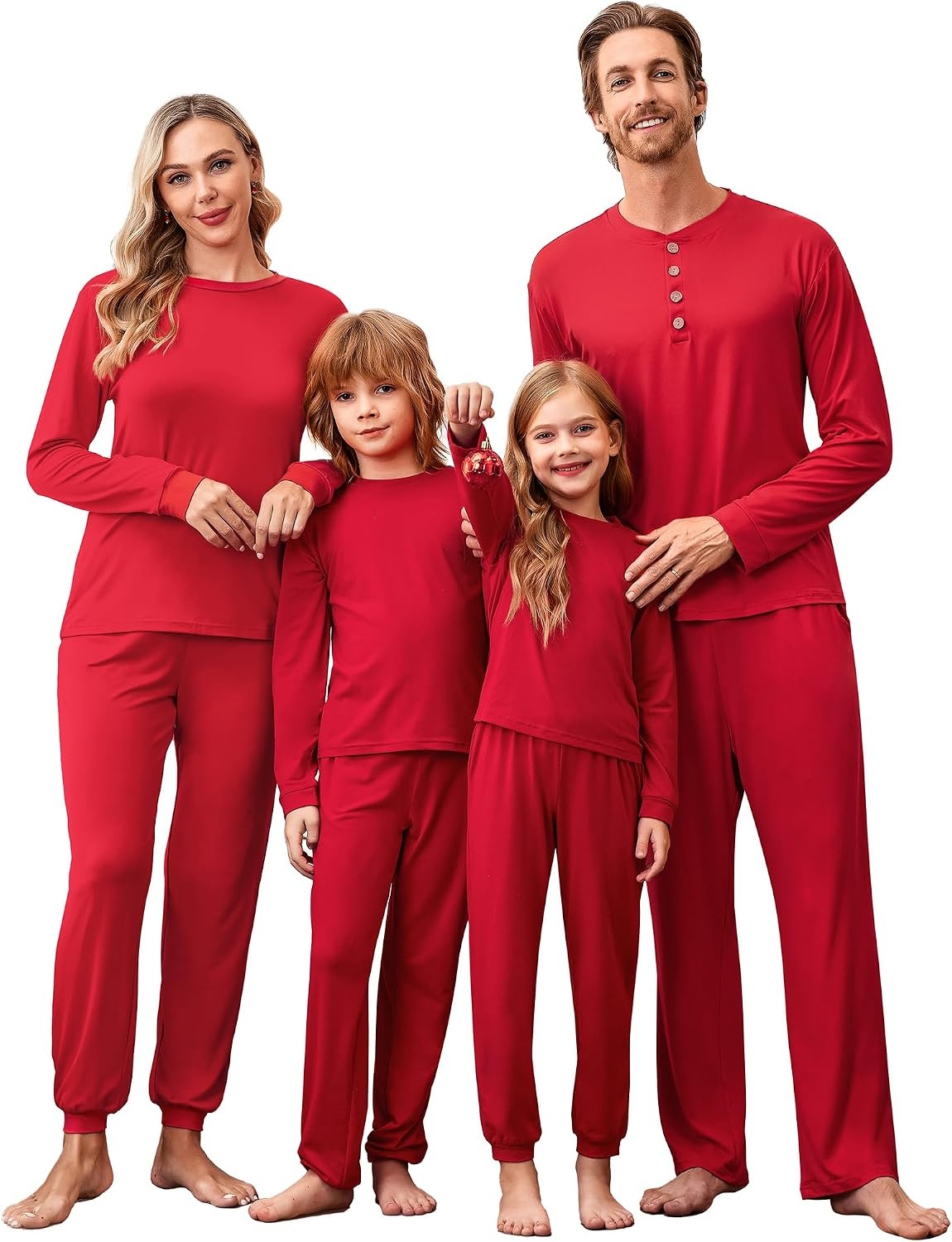 image:imageEkouaer Family Christmas Pajamas Matching Sets Pjs Holiday Lounge SetsRed