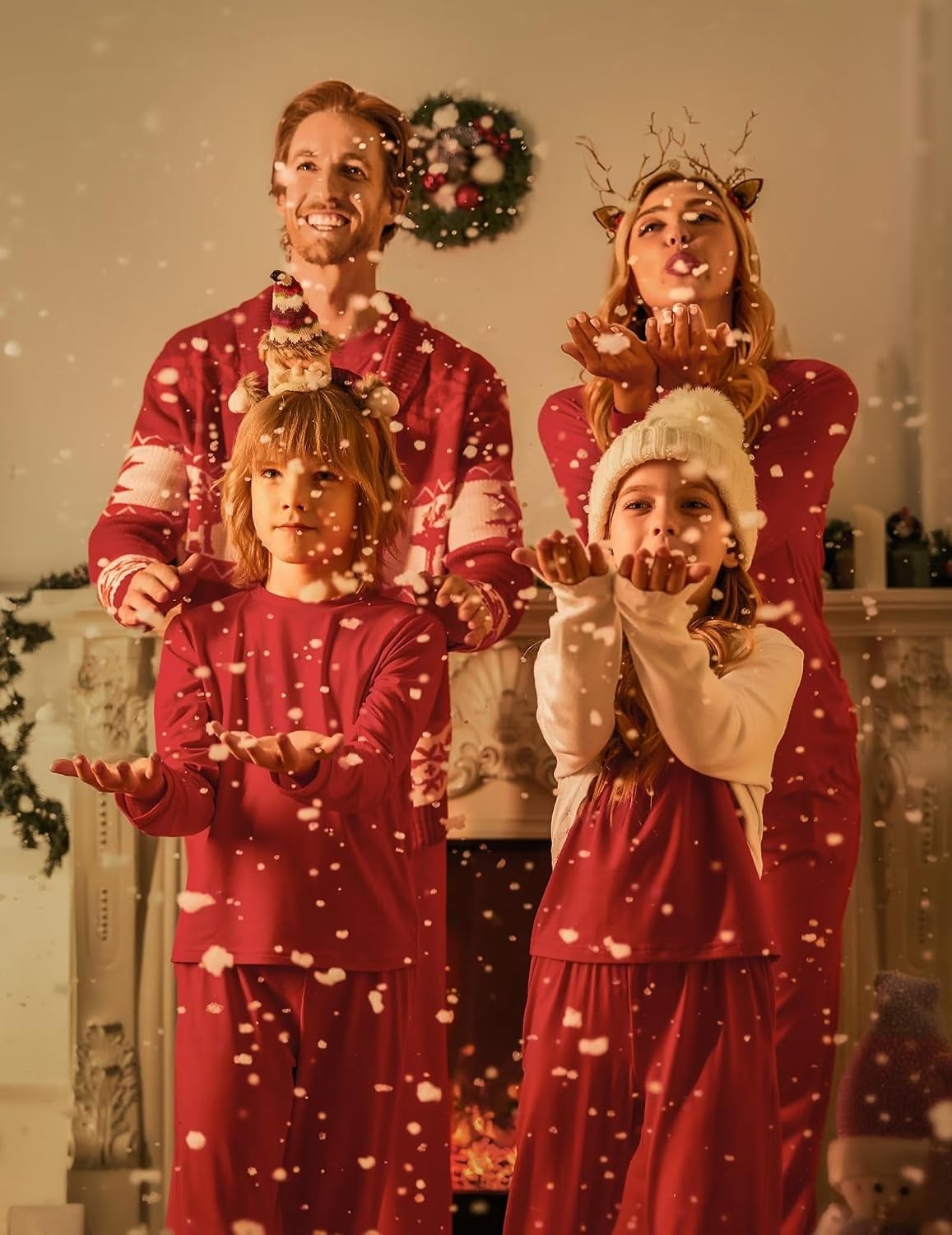 image:imageEkouaer Family Christmas Pajamas Matching Sets Pjs Holiday Lounge SetsRed