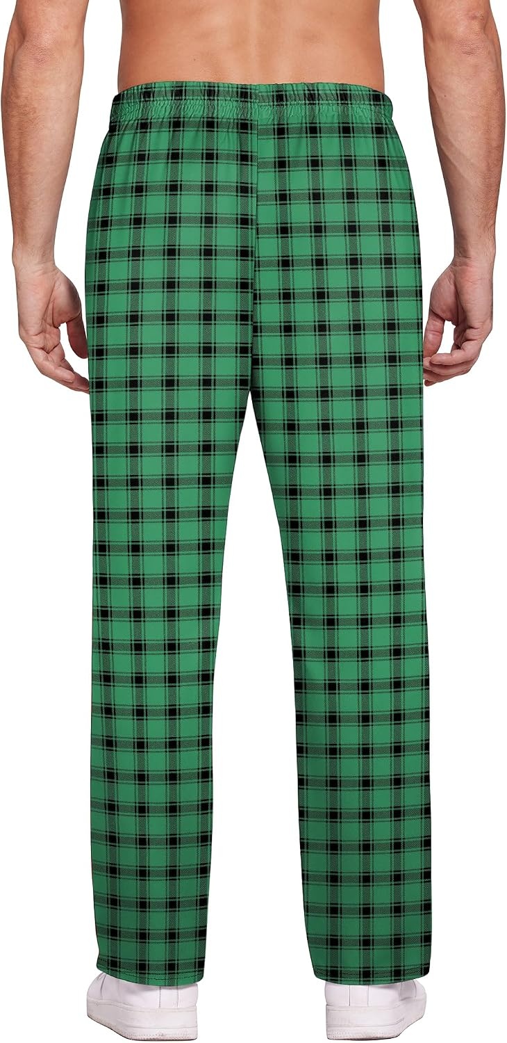 image:imageEkouaer Mens Pajama Pants Plaid Lounge Pants Pj Bottoms Green Plaid XL