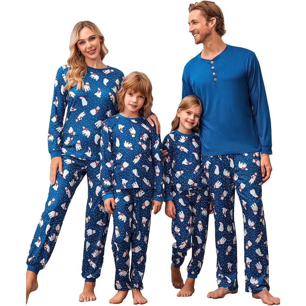 image:imageEkouaer Family Christmas Pajamas Matching Sets Pjs Holiday Lounge SetsNavypolar Bear