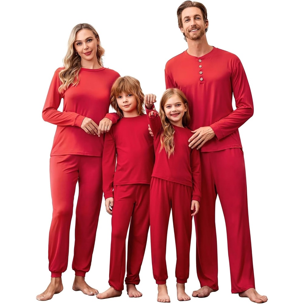 image:imageEkouaer Family Christmas Pajamas Matching Sets Pjs Holiday Lounge SetsRed