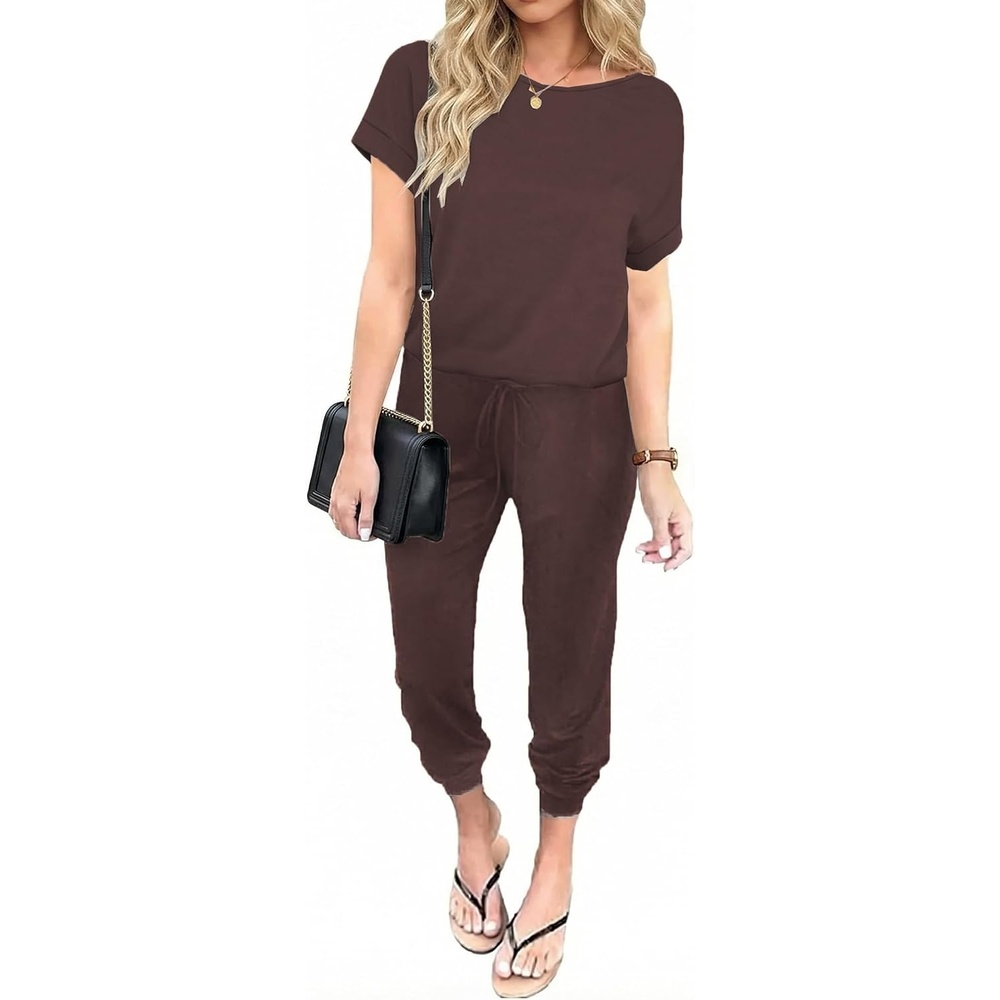 image:imageEkouaer Jumpsuits for Women Casual Romper Vacation Outfits 2026Brown