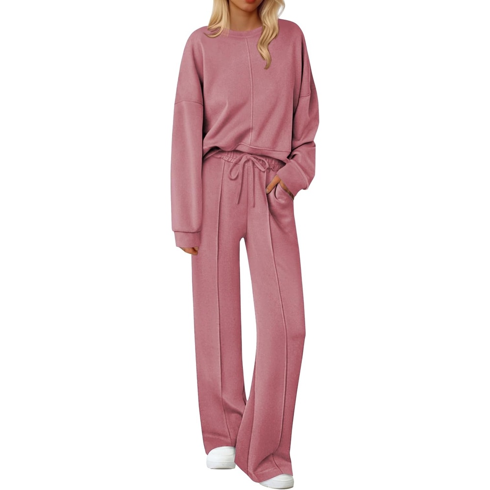 image:imageEkouaer Pajama Sets Women 2 Piece Long Sleeve Sleepwear Cozy Pjs LoungewearPurple Red
