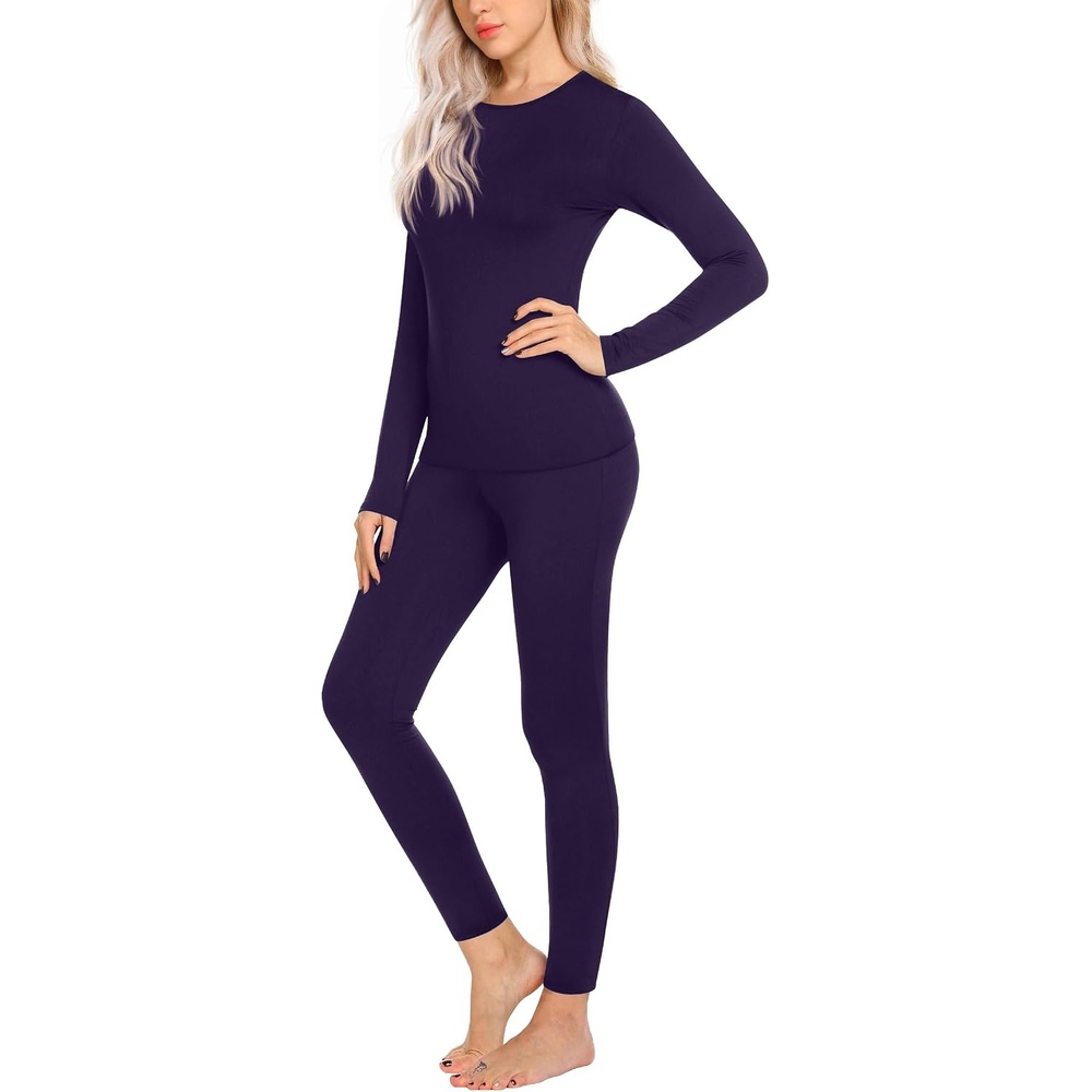 image:imageEkouaer Thermal Underwear for Women Long Johns Sets Lightweight Base LayerDeep Purple