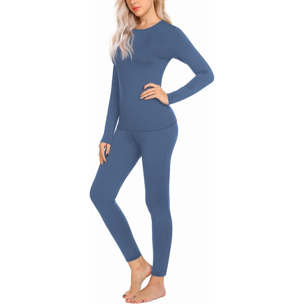 image:imageEkouaer Thermal Underwear for Women Long Johns Sets Lightweight Base LayerHaze Blue
