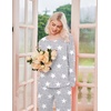 Ekouaer 2 Pack Womens Pajama Sets Long Sleeve Long Pants Pjs Loungewear(Black/Light Grey Stars)