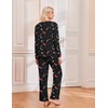 Ekouaer 2 Pack Womens Pajama Sets Long Sleeve Long Pants Pjs Loungewear(Christmas Black/Red)
