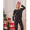 Ekouaer 2 Pack Womens Pajama Sets Long Sleeve Long Pants Pjs Loungewear(Christmas Black/Red)