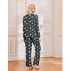 Ekouaer 2 Pack Womens Pajama Sets Long Sleeve Long Pants Pjs Loungewear(Dark Grey Stars/Navy Striped)