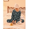 Ekouaer 2 Pack Womens Pajama Sets Long Sleeve Long Pants Pjs Loungewear(Dark Grey Stars/Navy Striped)