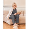 Ekouaer 2 Pack Womens Pajama Sets Long Sleeve Long Pants Pjs Loungewear(Dark Grey/Grey Striped)