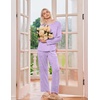 Ekouaer 2 Pack Womens Pajama Sets Long Sleeve Long Pants Pjs Loungewear(Lilac Dots/Navy Star)