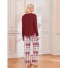 Ekouaer 2 Pack Womens Pajama Sets Long Sleeve Long Pants Pjs Loungewear(Navy Plaid/Wine Plaid)