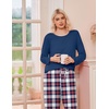 Ekouaer 2 Pack Womens Pajama Sets Long Sleeve Long Pants Pjs Loungewear(Navy Plaid/Wine Plaid)