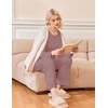 Ekouaer 2 Pack Womens Pajama Sets Long Sleeve Long Pants Pjs Loungewear(Red Striped/Blue Green Heart)